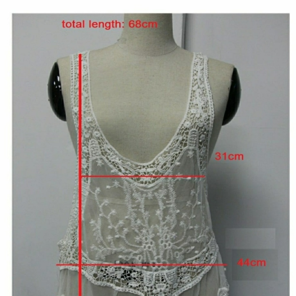 Beach Swimwear Sexy Lace Hollow Bikini Beach Cover - Picture 2 of 4